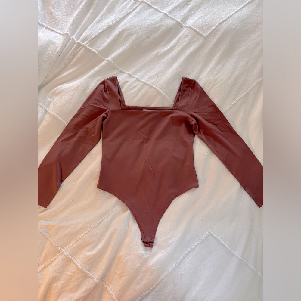 Wilfred Mauve Long-Sleeve Square-Neck Bodysuit